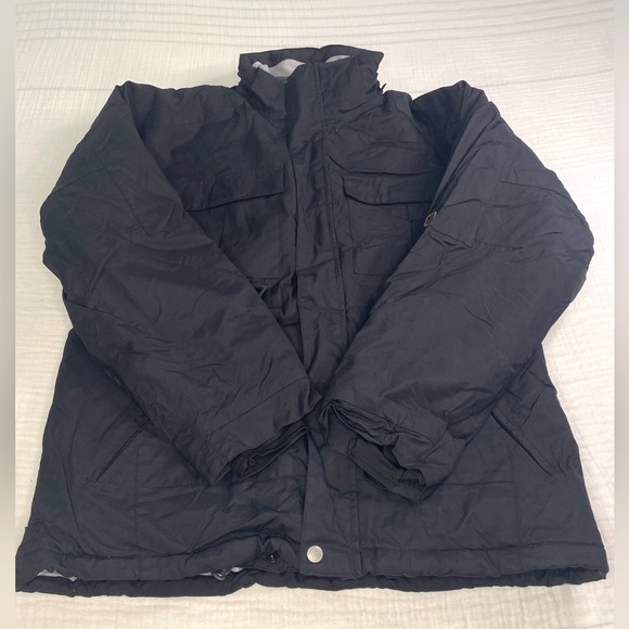 Boys Woolrich Black Winter Lined Ski Snow Jacket Parka Size XL Pockets